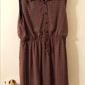 (Plus) 2X dark pink and navy dress